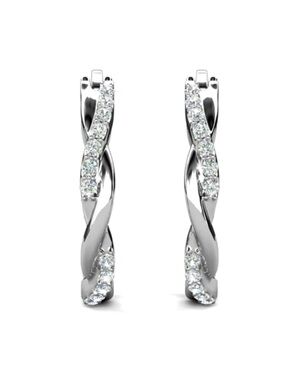 Cate & Chloe Lauren 18k White Gold Plated 22mm Hoop Earrings